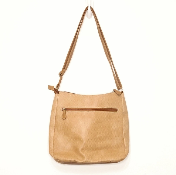 Multisac Tan Camel Colored Shoulder Bag NEW Adjustable Straps Textured 12x11 - Picture 2 of 14